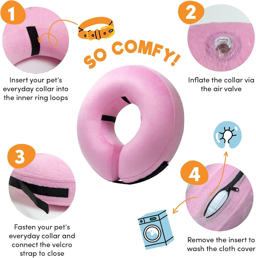 BENCMATE cono inflable rosa, detalle suave para descanso cómodo