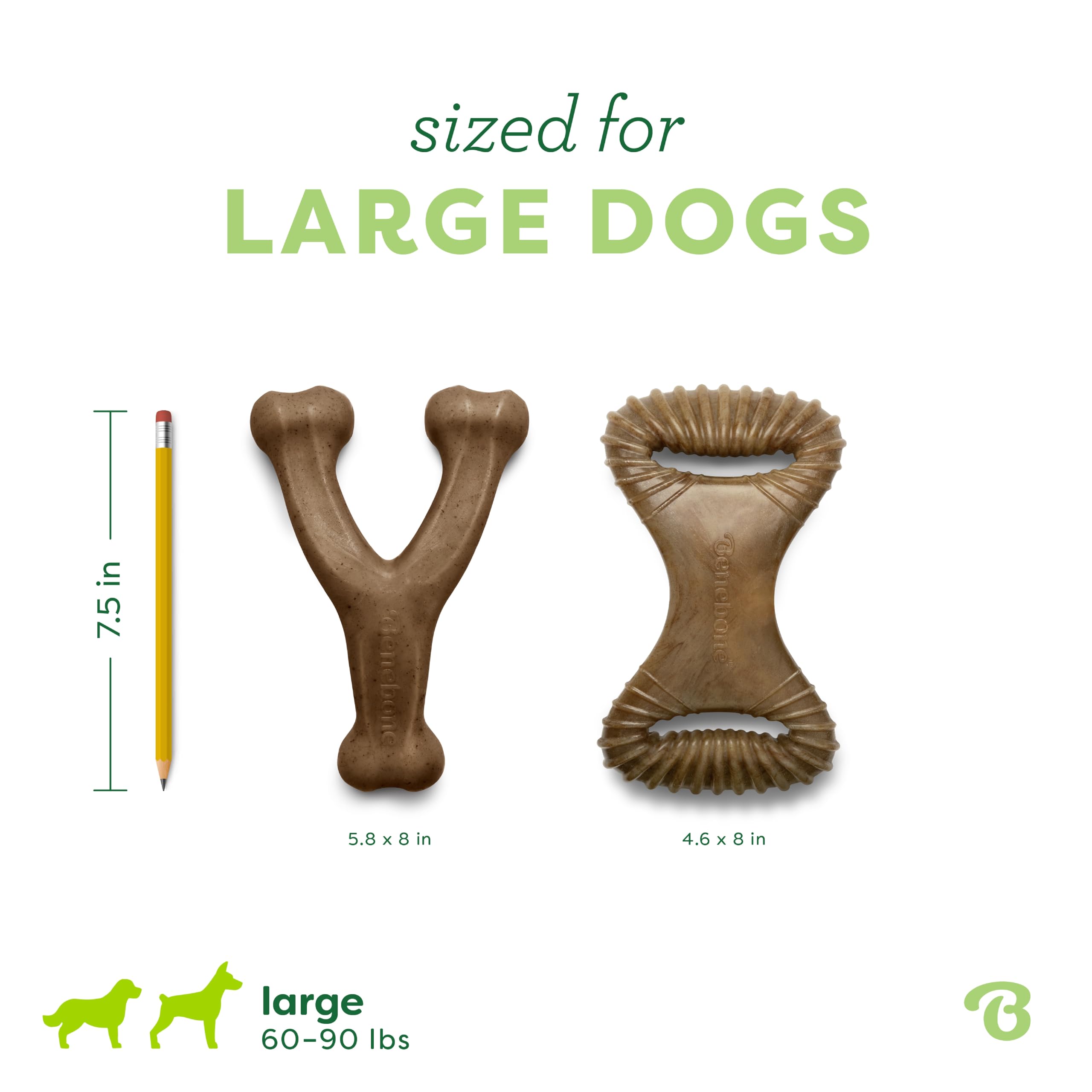 Benebone agarre ergonómico facilita morder y jugar.