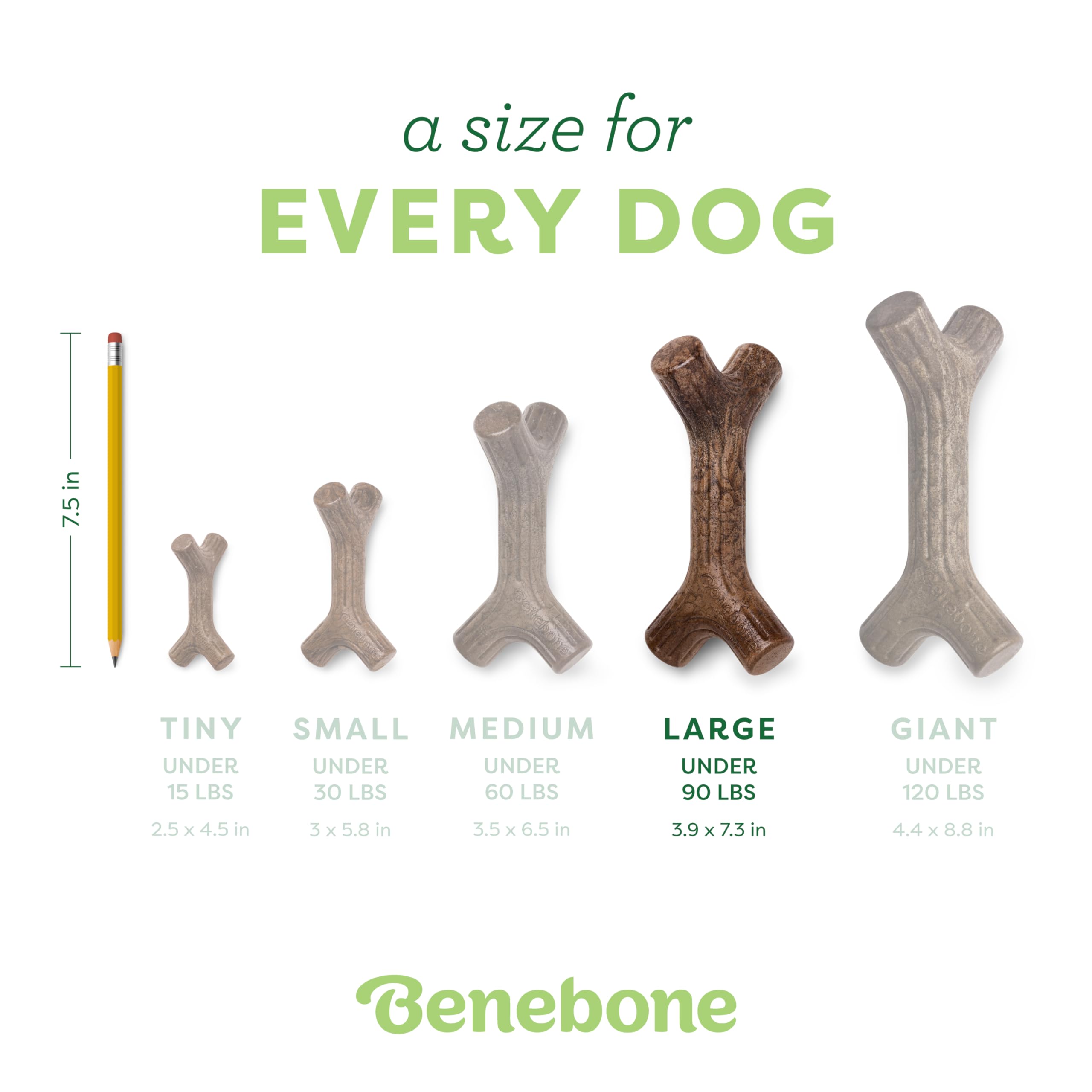 Benebone Bacon Stick diseño ergonómico para agarrar con facilidad.