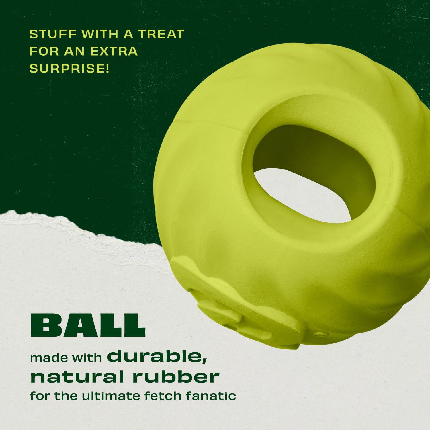 Bola Benebone rellenable con premios para estimular la exploración del perro.