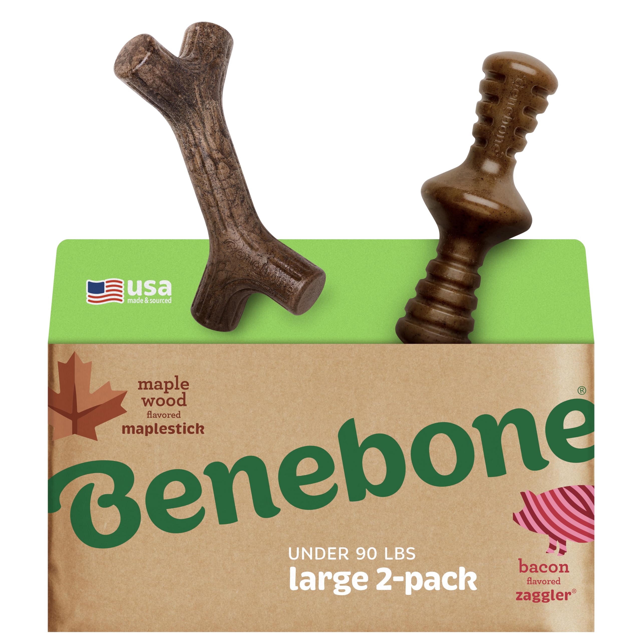 Benebone Maplestick arce grande para mordida estable y duradera