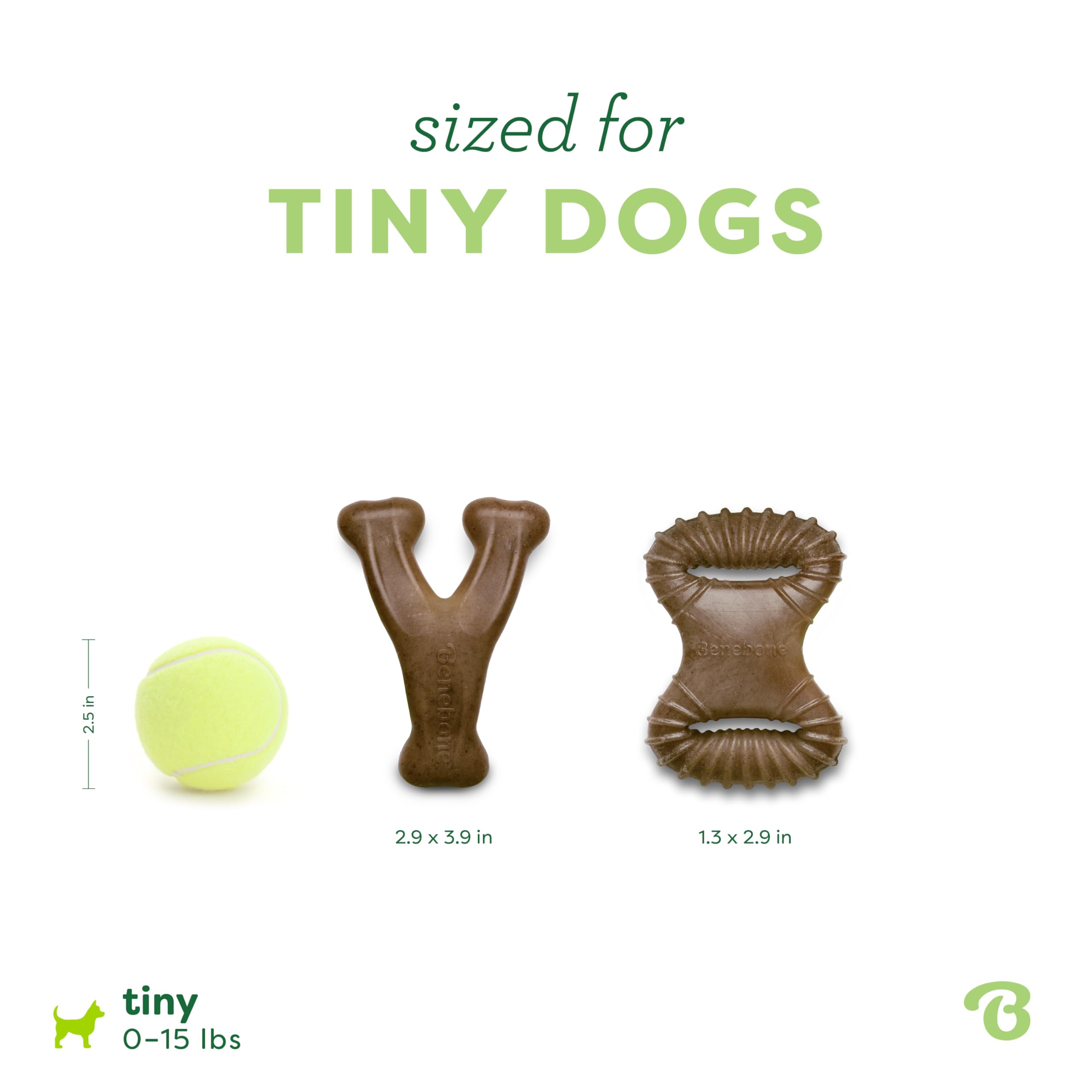 Benebone Mini hecho en Estados Unidos, duradero para juego diario.