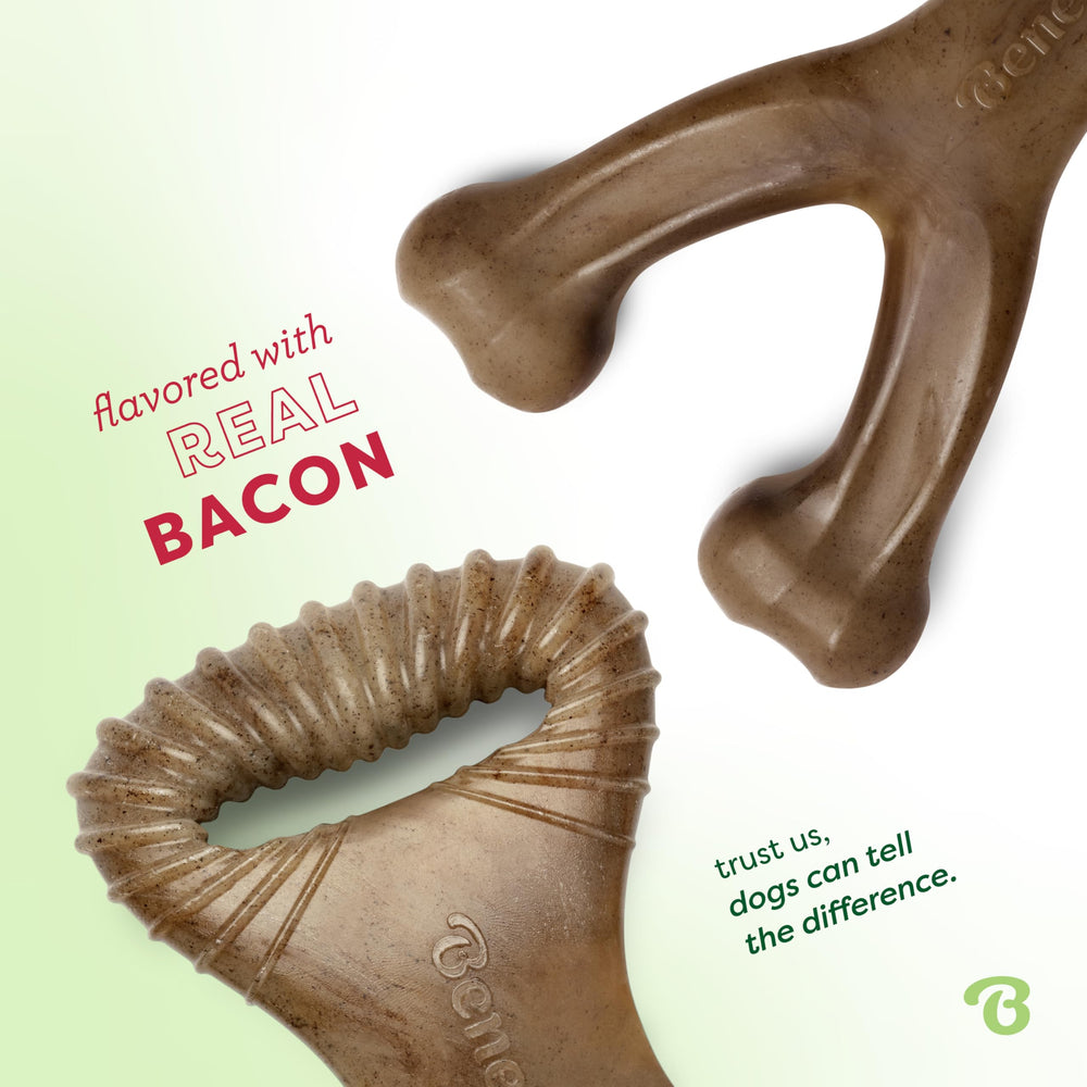 Benebone sabor bacon real para perros, motiva la masticación.