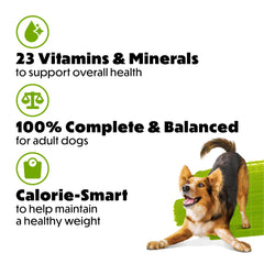Beneful etiqueta nutricion completa para una dieta balanceada.