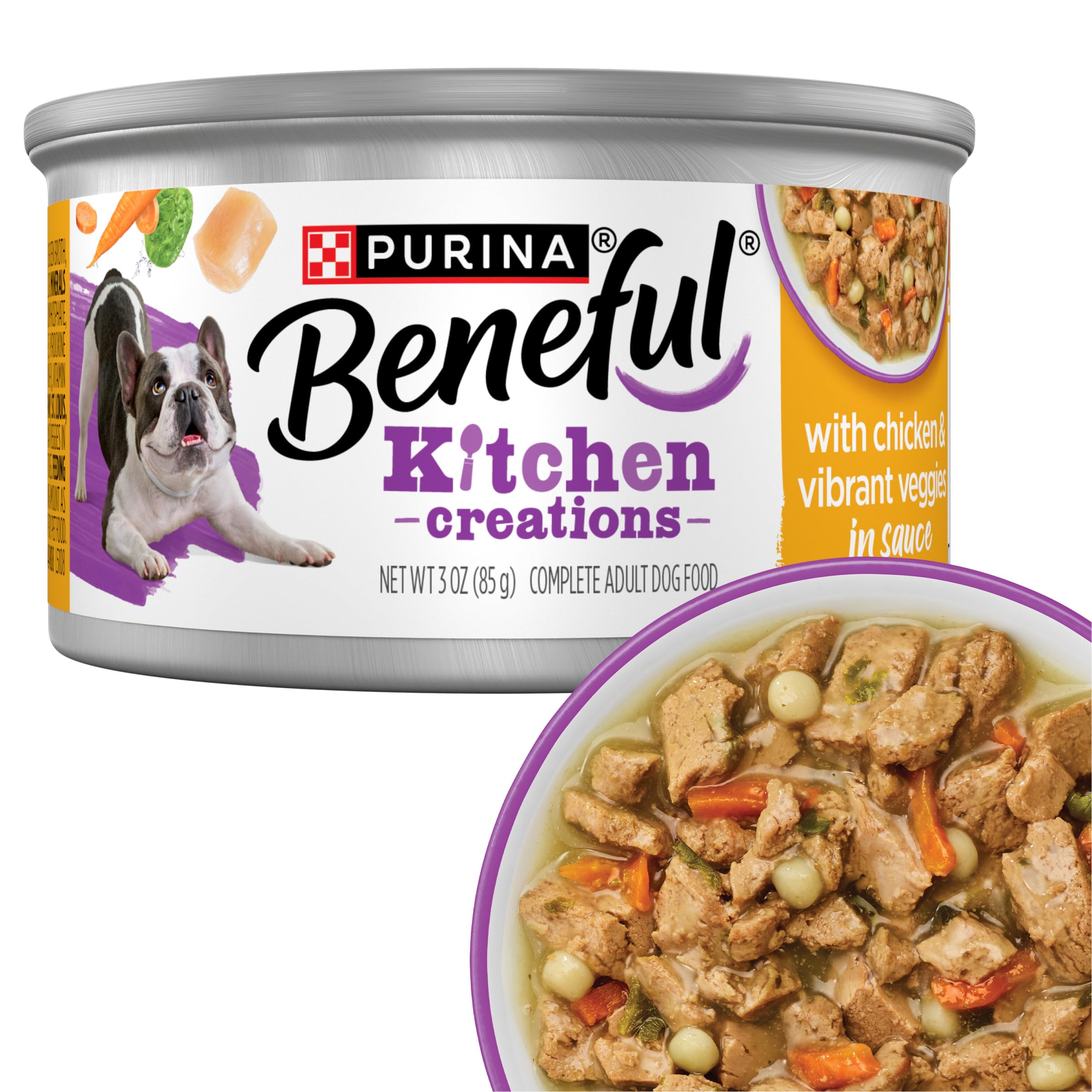 Beneful Kitchen Creations pollo-verduras-salsa, comida principal para perro adulto con sabor real