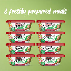 Verduras visibles en Beneful: guisantes y zanahorias para una comida completa.