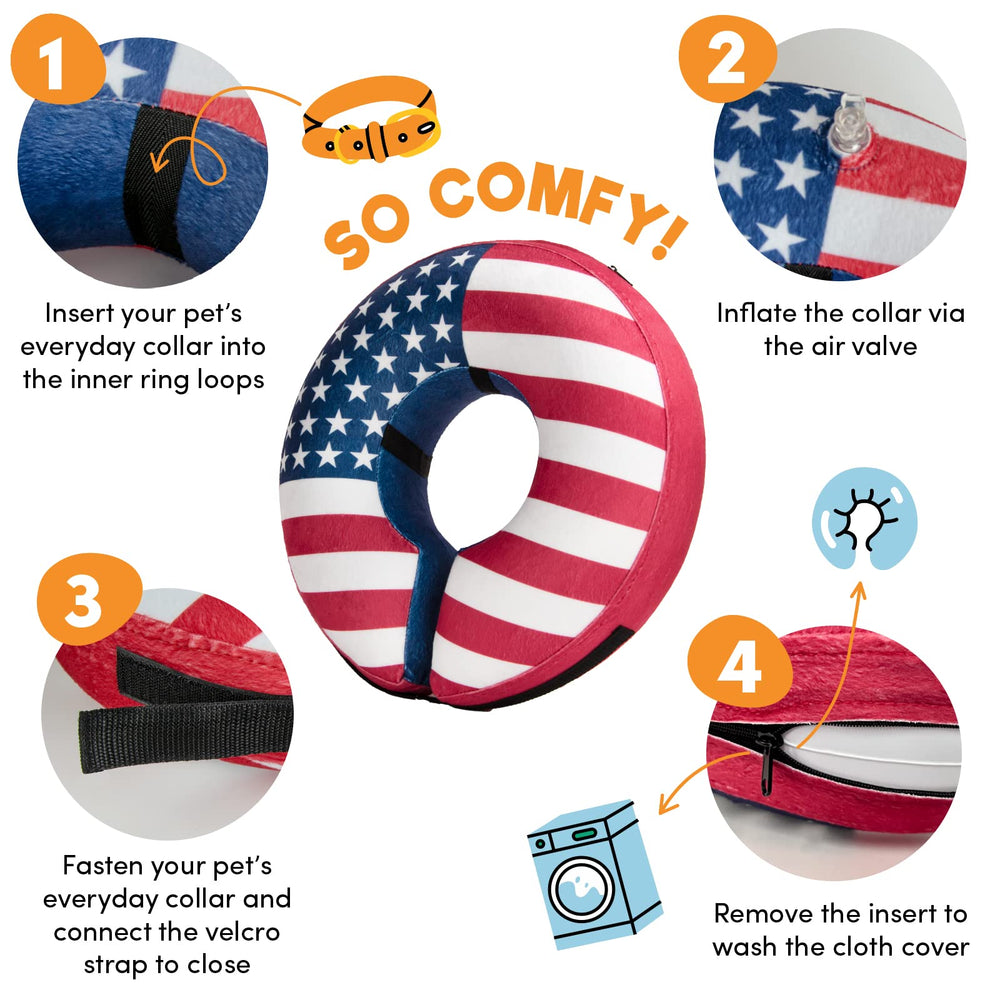 BENCMATE collar inflable dona para perro mediano, diseño suave y ligero.