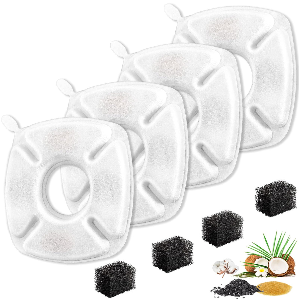 Filtros Bengor para fuentes de mascotas compatibles 67oz/95oz/135oz, mantienen agua limpia.