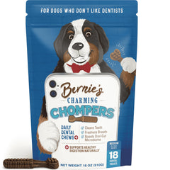 Bernie's Charming Chompers facilita la limpieza dental diaria con relieves para perros