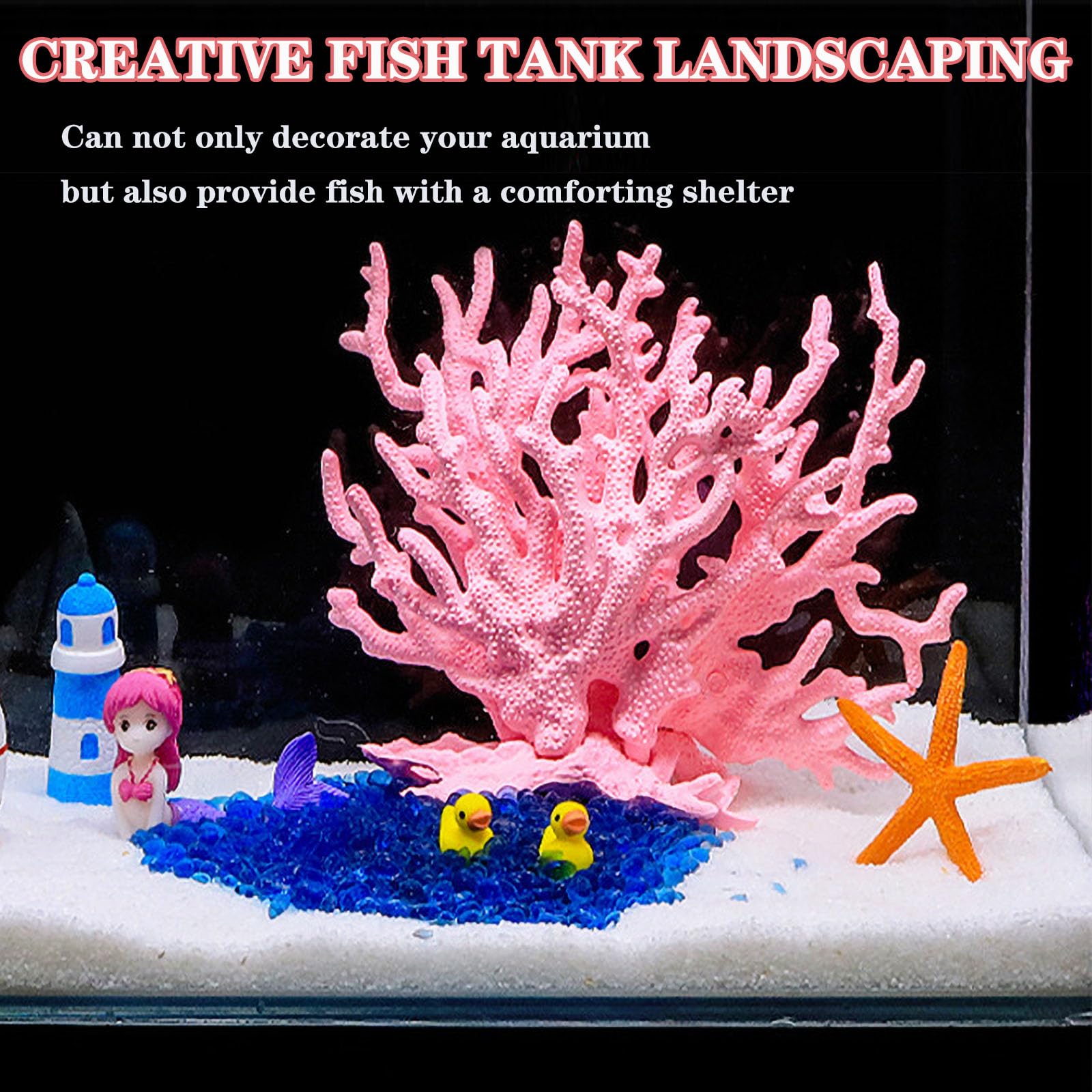 Besimple coral artificial rosa para acuario, añade color y hábitat visual