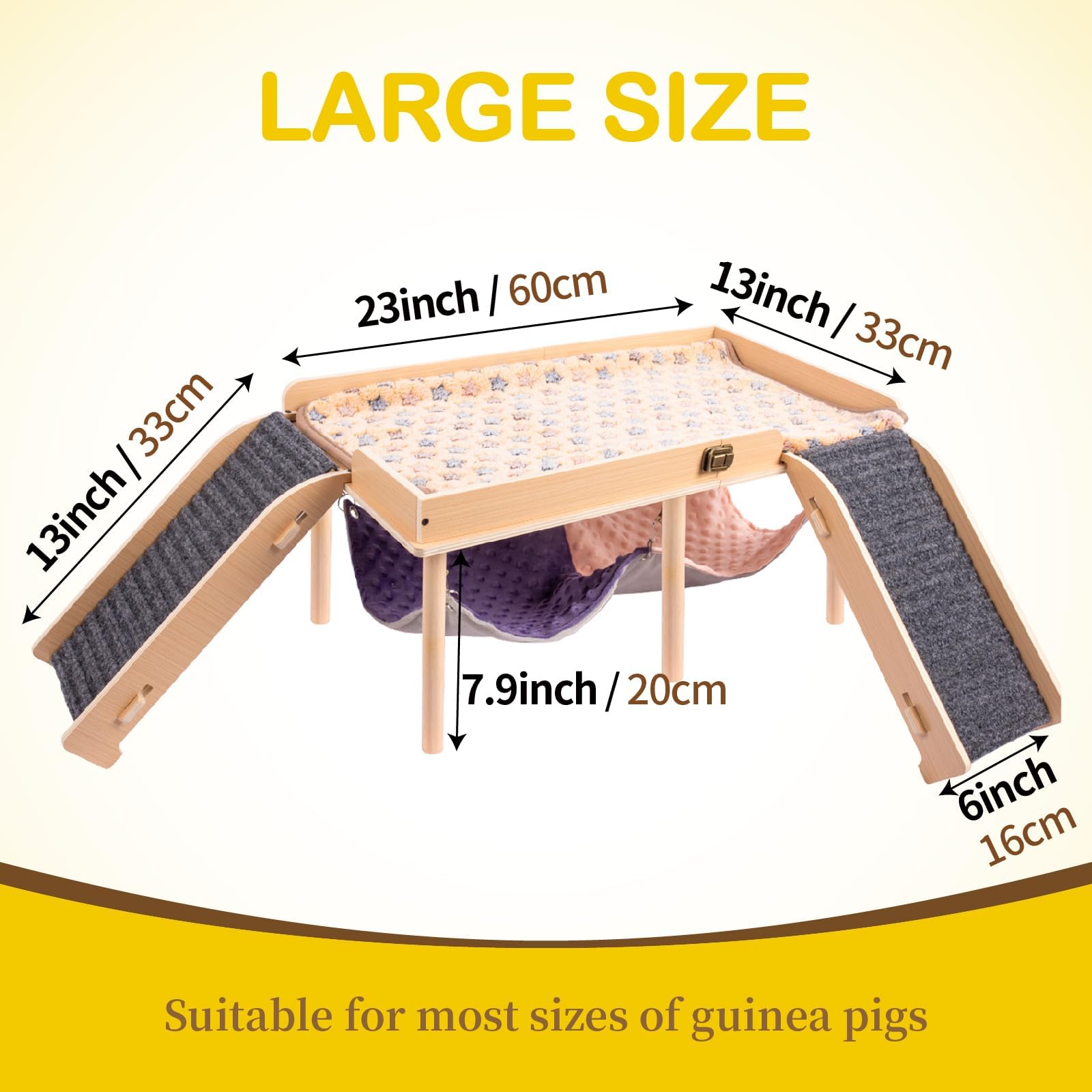 BESNEW Plataforma elevada para cobaya — fomenta ejercicio y exploración.