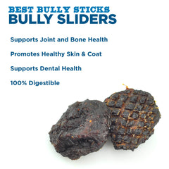 Best Bully Sticks Char Burger Slider: bocaditos de tamaño adecuado para perros medianos.