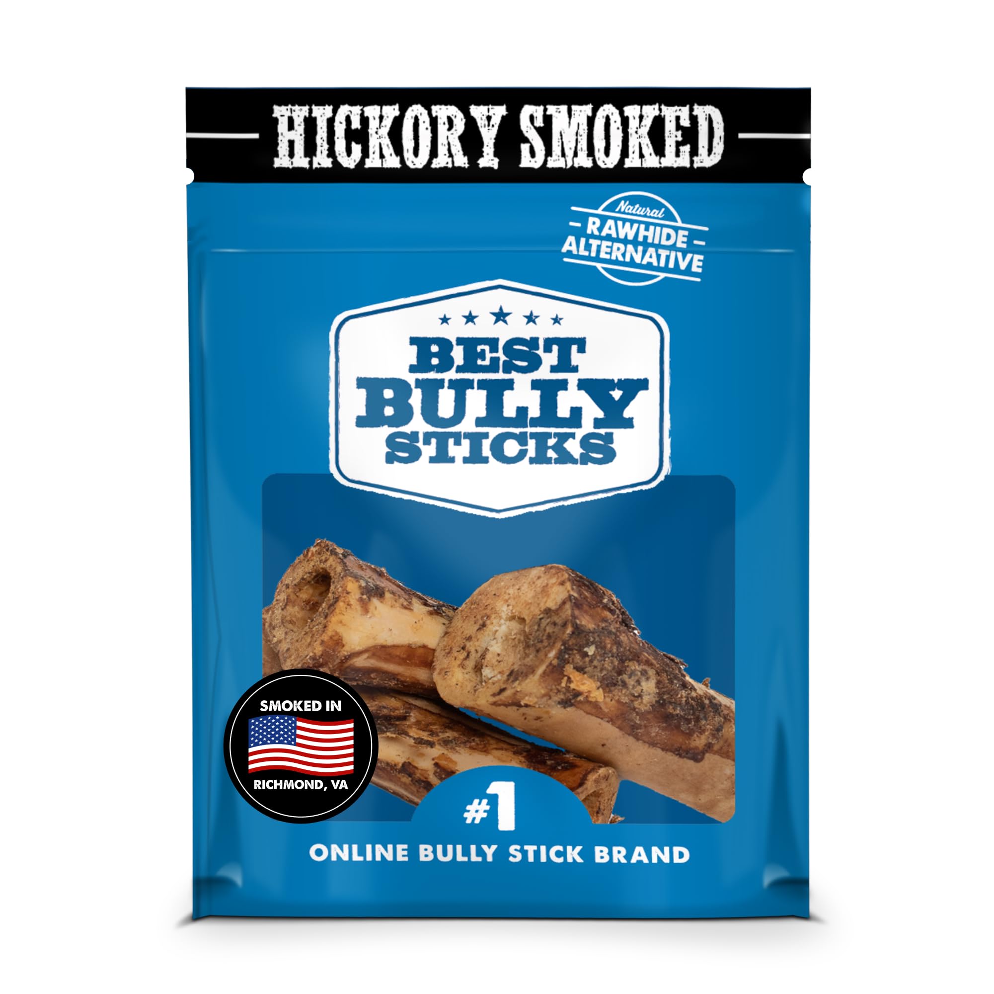 Best Bully Sticks huesos de tuétano ahumados, 3-pack, para masticadores fuertes