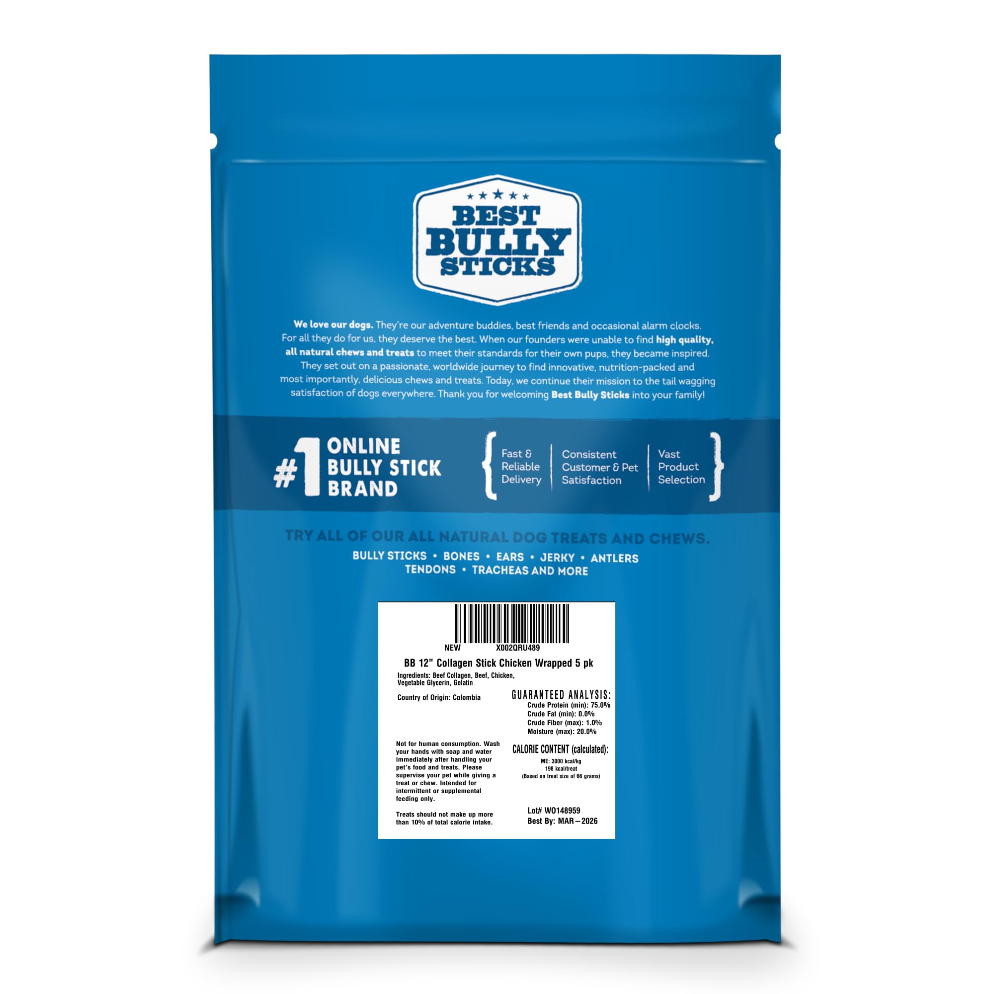 Best Bully Sticks ingredientes limitados para snack sencillo