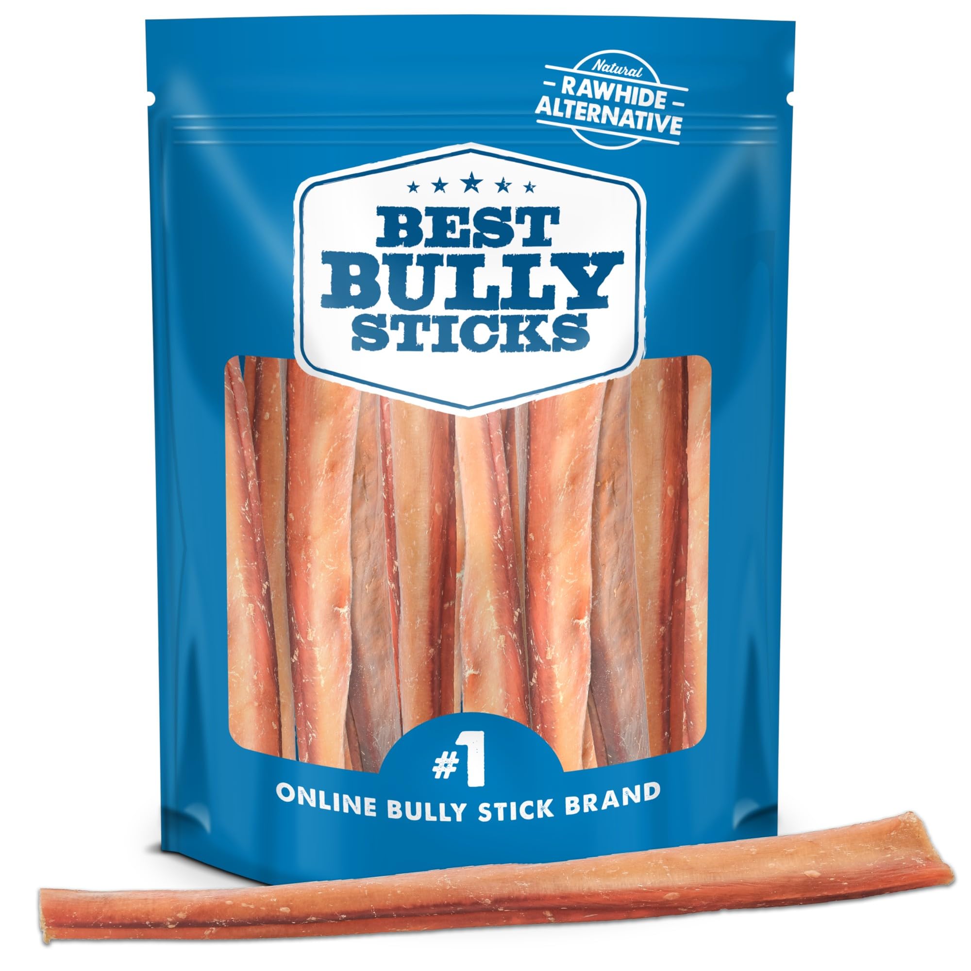 Best Bully Sticks jumbo para perros grandes, masticación prolongada.
