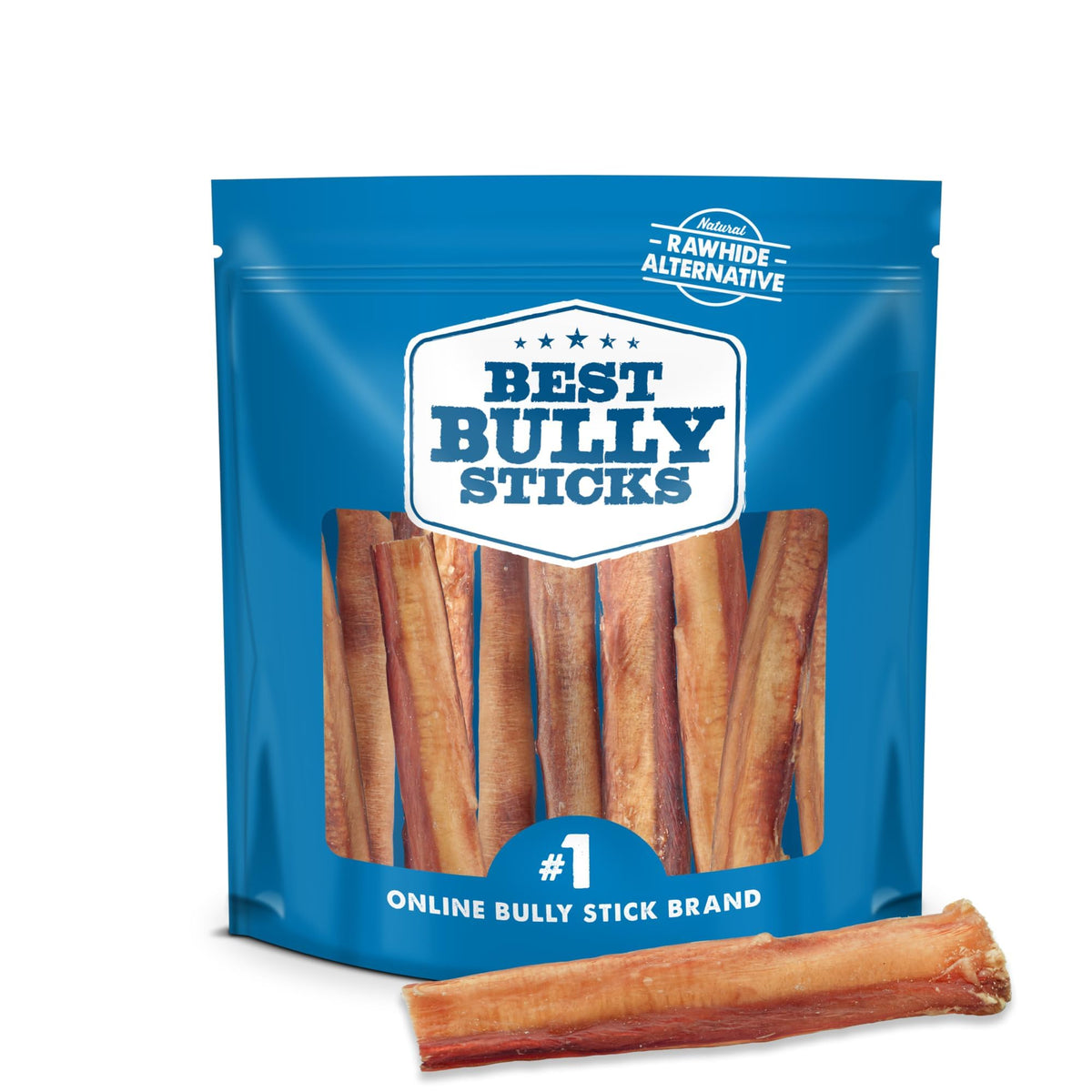 Best Bully Sticks paquete 10 palitos 6 pulgadas para perros grandes, masticación saludable.