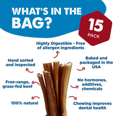 Best Bully Sticks paquete de 15 unidades para perros
