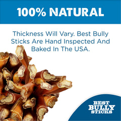 Best Bully Sticks textura dura favorece la limpieza suave de dientes durante la masticación.