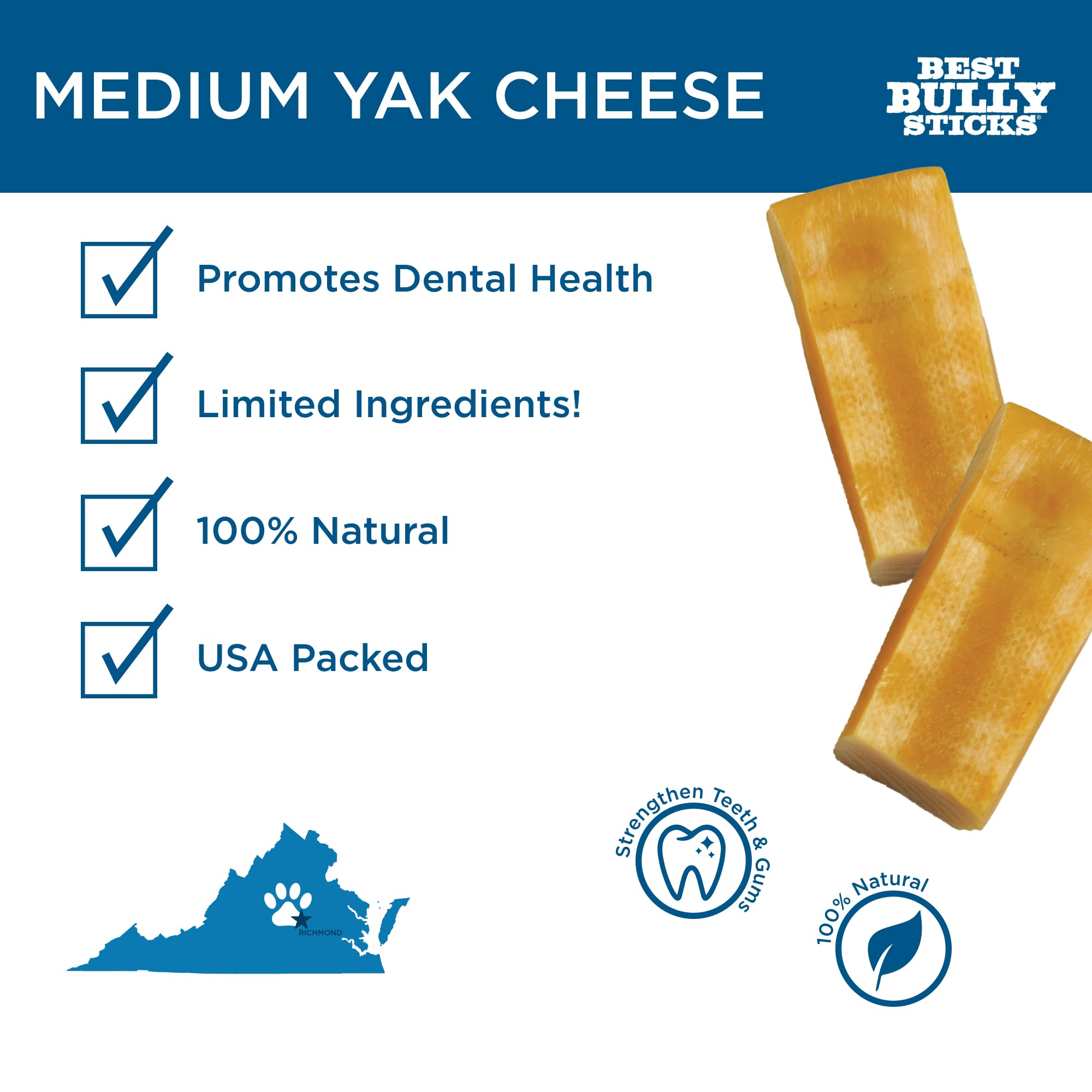 Best Bully Sticks textura yak cheese Himalaya, masticación segura y sabrosa