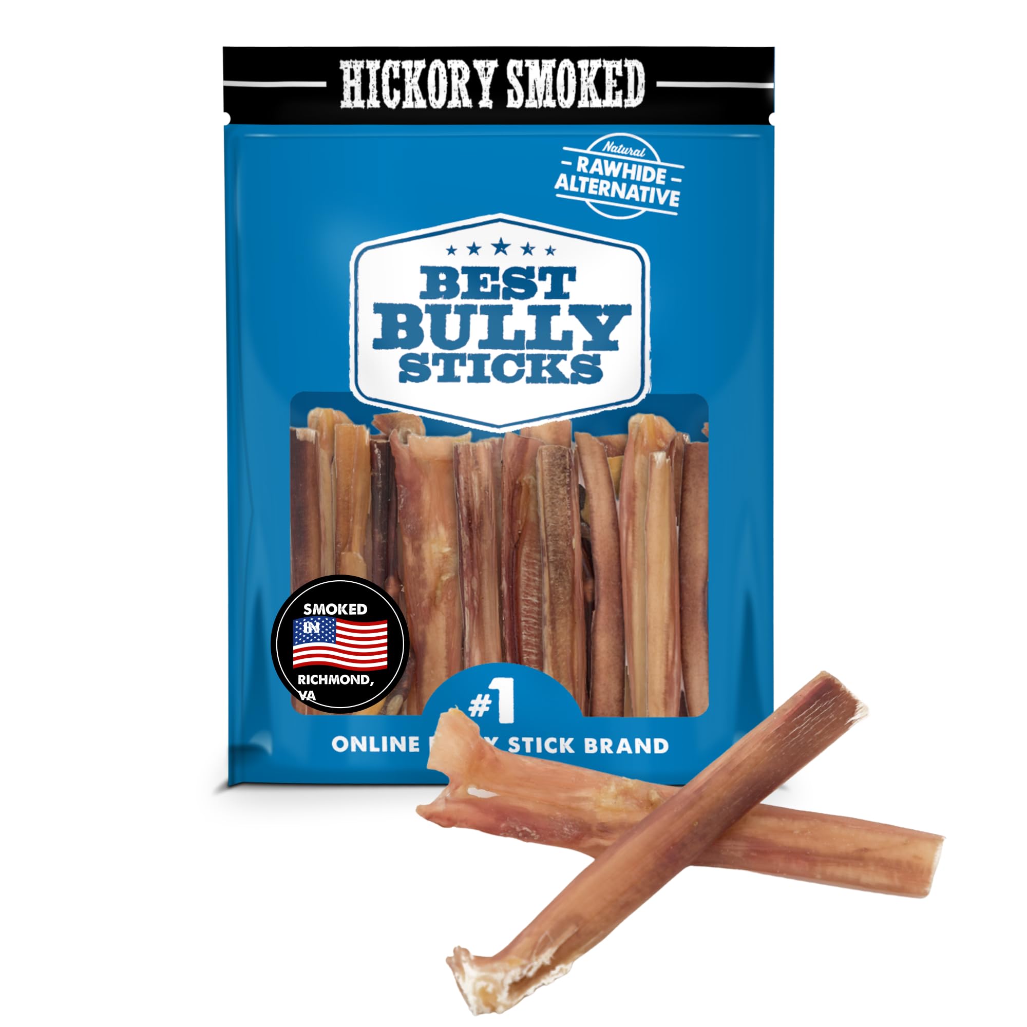 Best Bully Sticks, tira de 4 pulgadas ahumada con madera de nogal para masticar