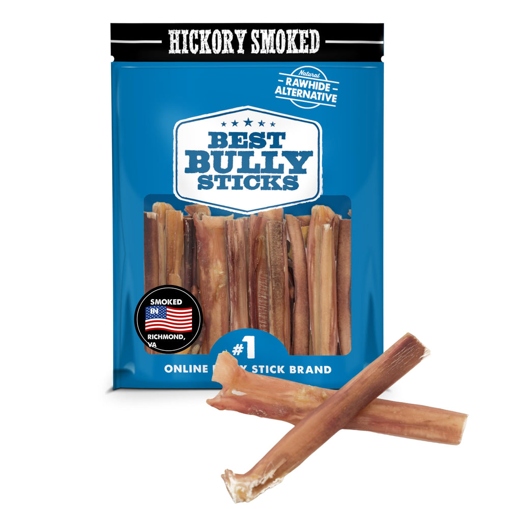 Best Bully Sticks, tira de 4 pulgadas ahumada con madera de nogal para masticar