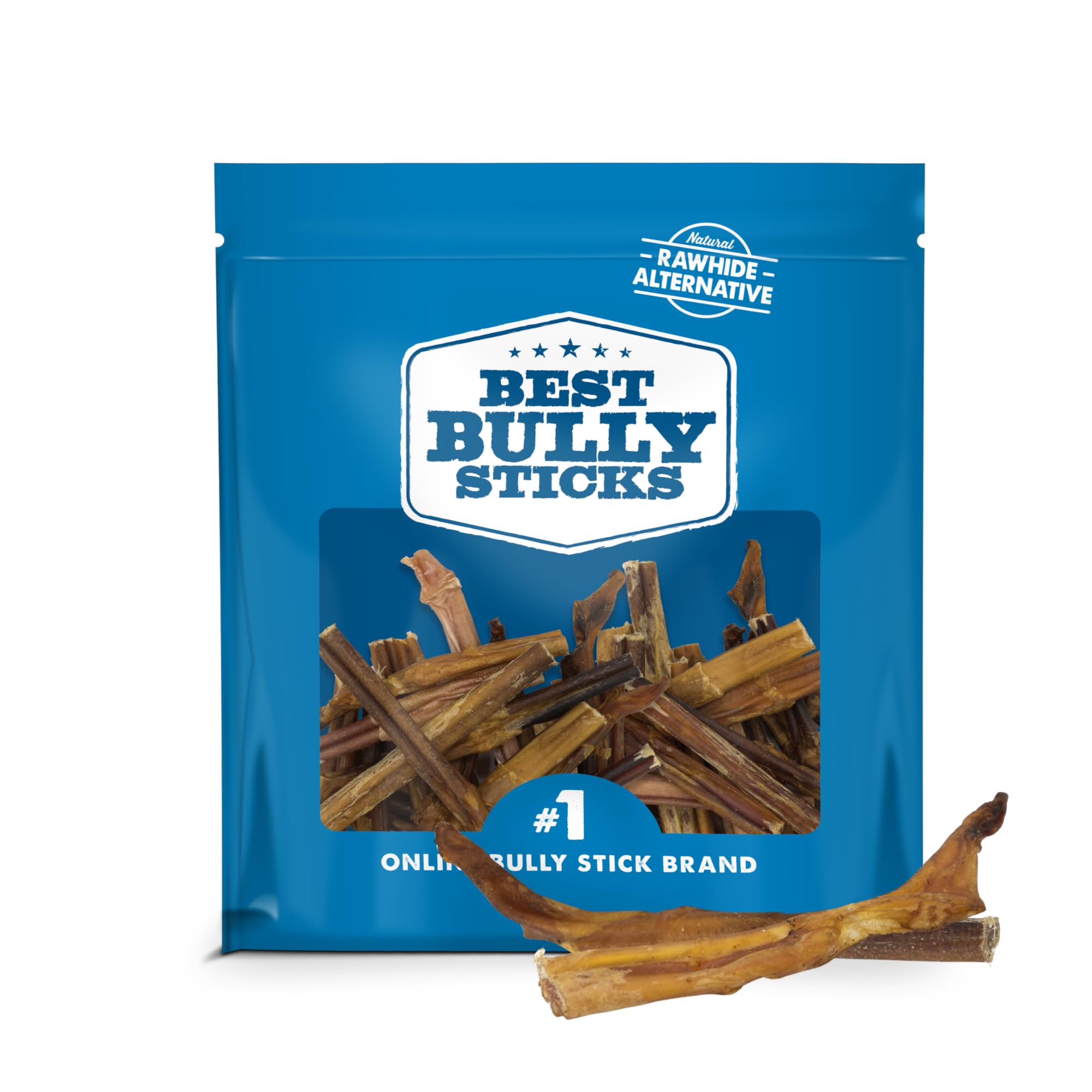 Best Bully Sticks tira juvenil 4-8 pulgadas sin olor para masticación saludable.