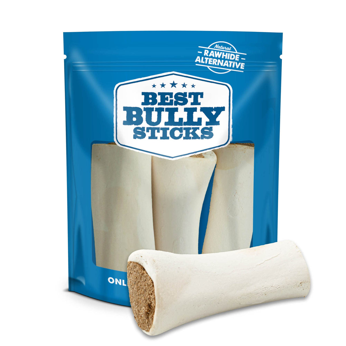 Best Bully Sticks pack de 3 huesos de espinilla 5-6 pulgadas para masticadores fuertes.