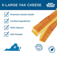 Best Bully Sticks Yak Cheese sin lactosa, opción natural para perros sensibles