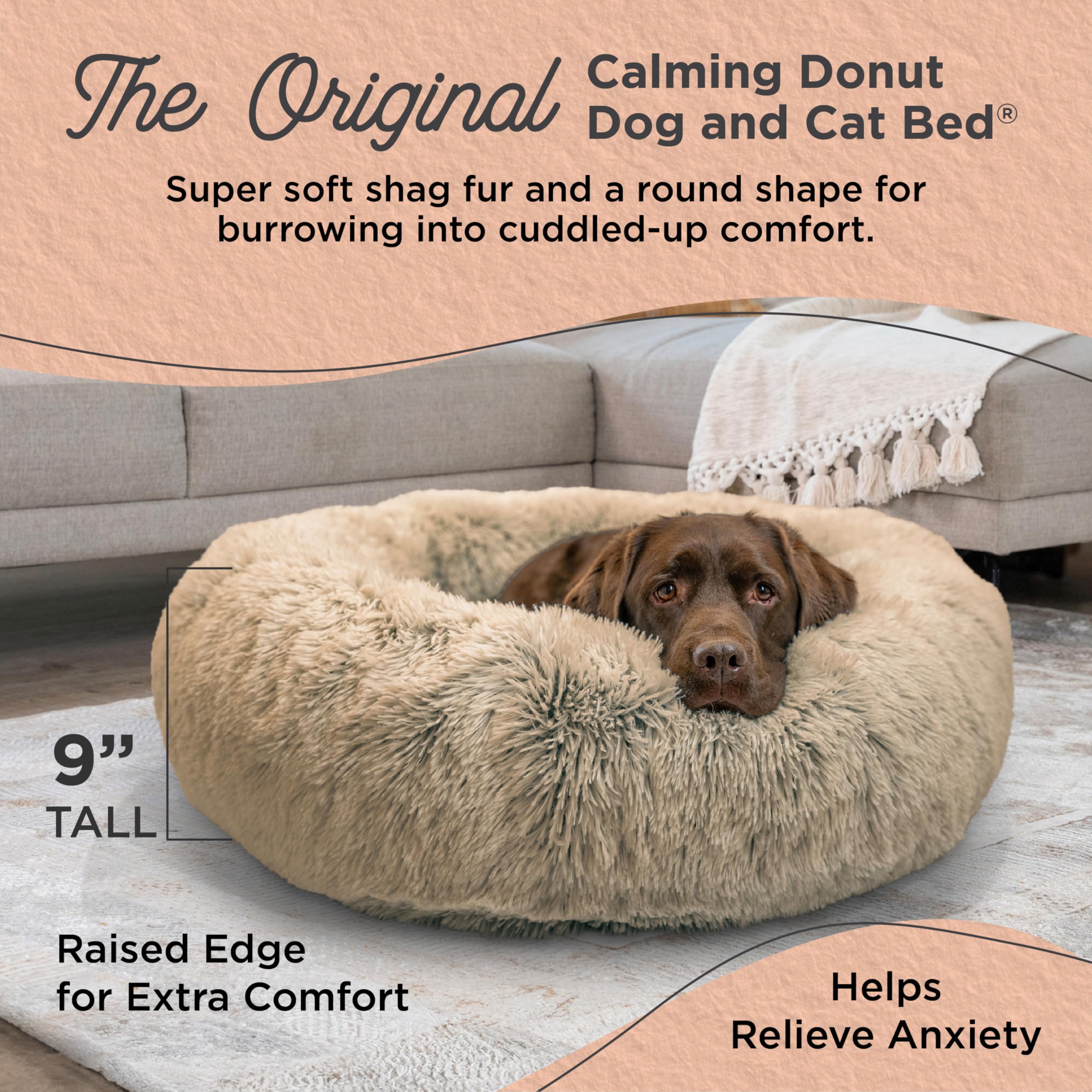 Best Friends Sheri cama donut gran tamaño para mascotas de hasta 100 libras