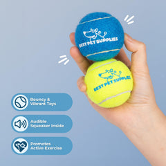 Best Pet Supplies bola con chirrido interior para juego autónomo o contigo
