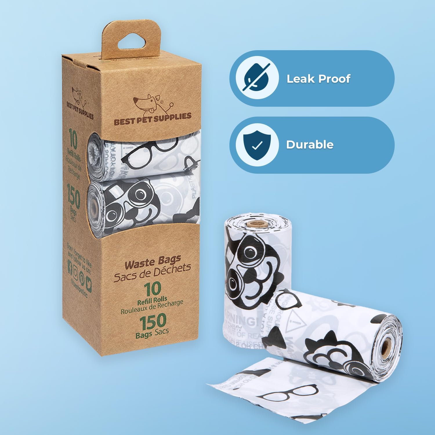 Best Pet Supplies bolsas resistentes, mayor durabilidad ante desechos sucios.