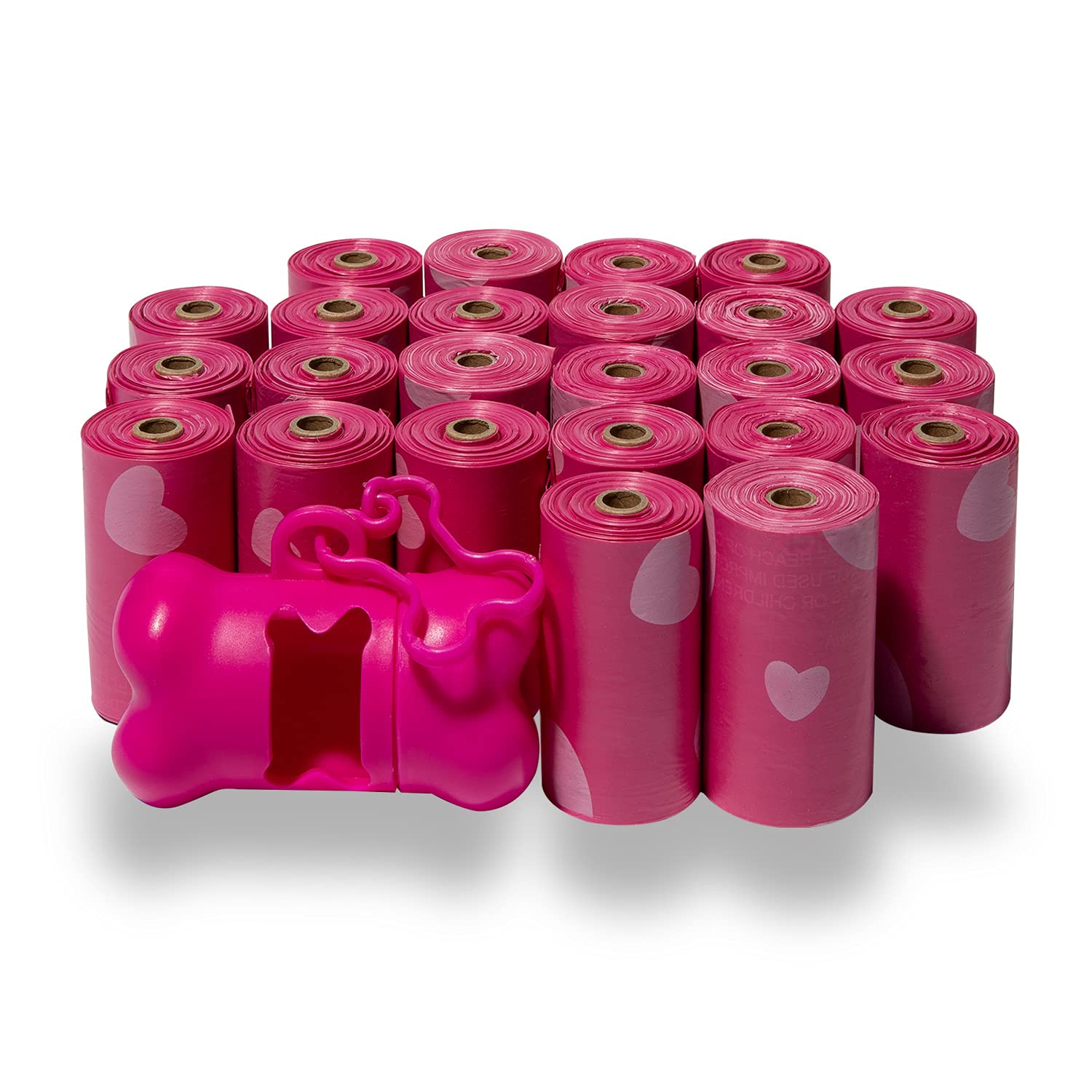 Best Pet Supplies bolsas-perro-rosa-corazon-360-unidades para paseos limpios