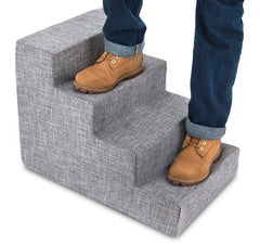Best Pet Supplies escalera de 4 pasos, gris ceniza lino, complemento moderno del hogar
