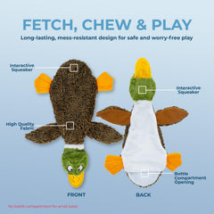 Best Pet Supplies pato doble sonido: dos chirridos para mayor estimulación
