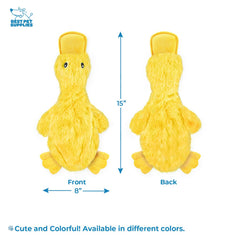 Best Pet Supplies juguete pato crujiente amarillo detalle costuras reforzadas para masticadores