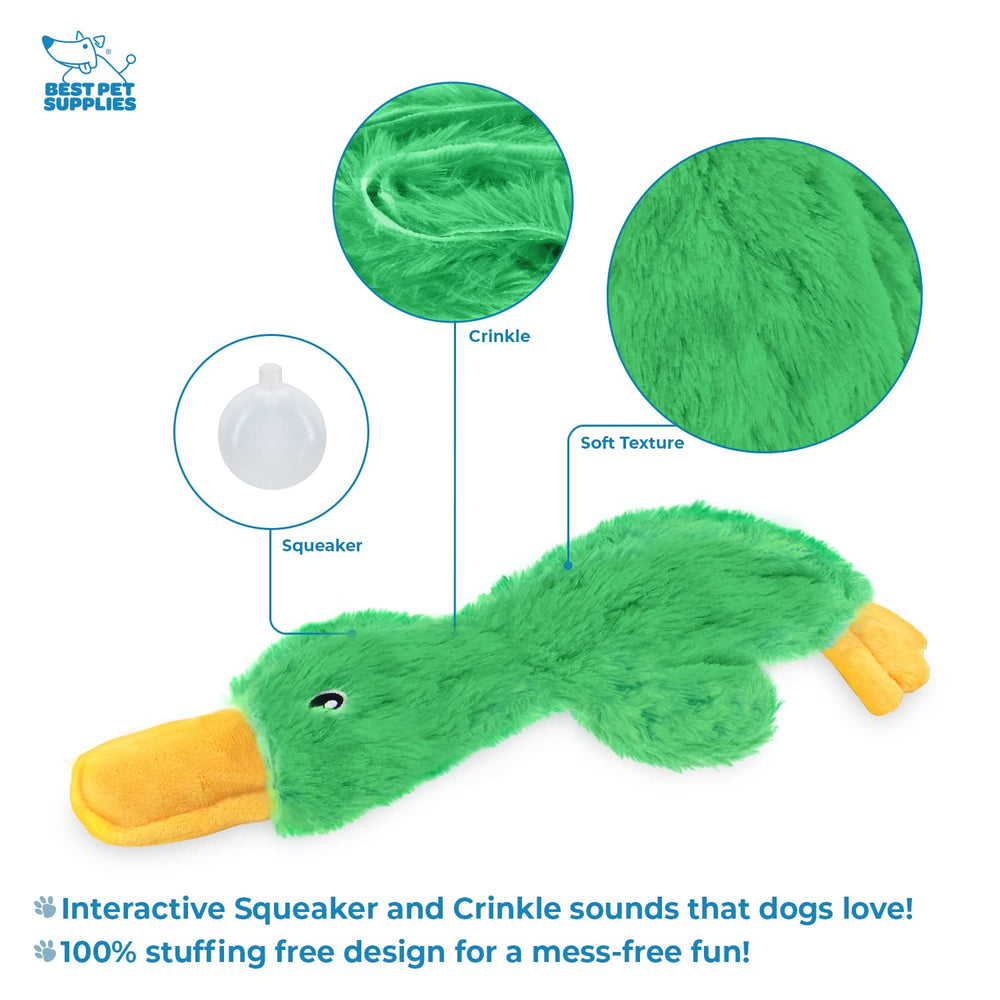 Best Pet Supplies pato verde, duradero para masticadores activos