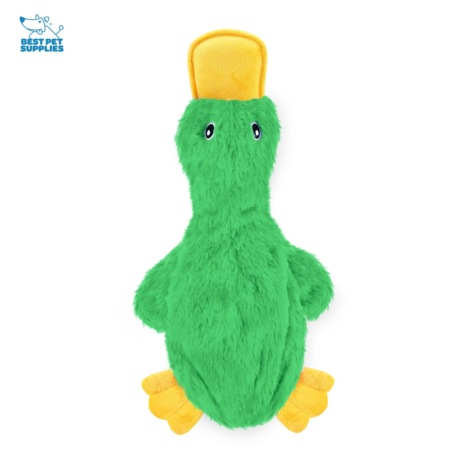 Best Pet Supplies pato verde que hace ruido, en acción para perros