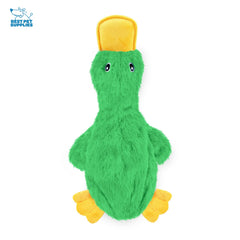 Best Pet Supplies pato verde que hace ruido, en acción para perros