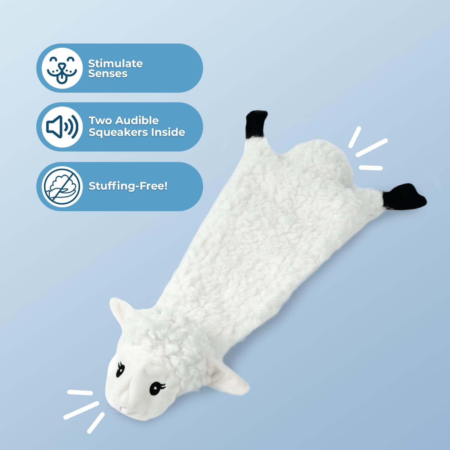 Best Pet Supplies juguete oveja pequeña, tela suave para masticar con seguridad.