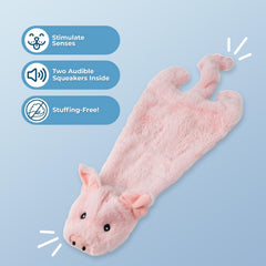 Best Pet Supplies Juguete sin relleno cerdo, cola, ideal para lanzar y perseguir