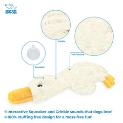 Best Pet Supplies Pato Crinkle Sin-Relleno Fácil de limpiar
