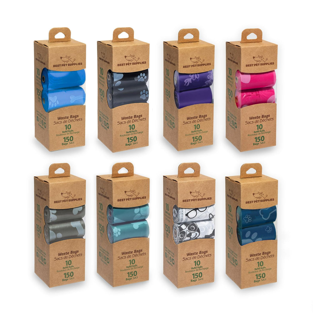 Rollos de bolsas Best Pet Supplies para desechos de perro, fáciles de usar en paseos y viajes.