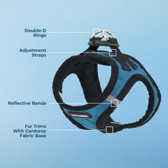 sistema de seguridad de tres capas de Best Pet Supplies con velcro, hebilla y anillas en D