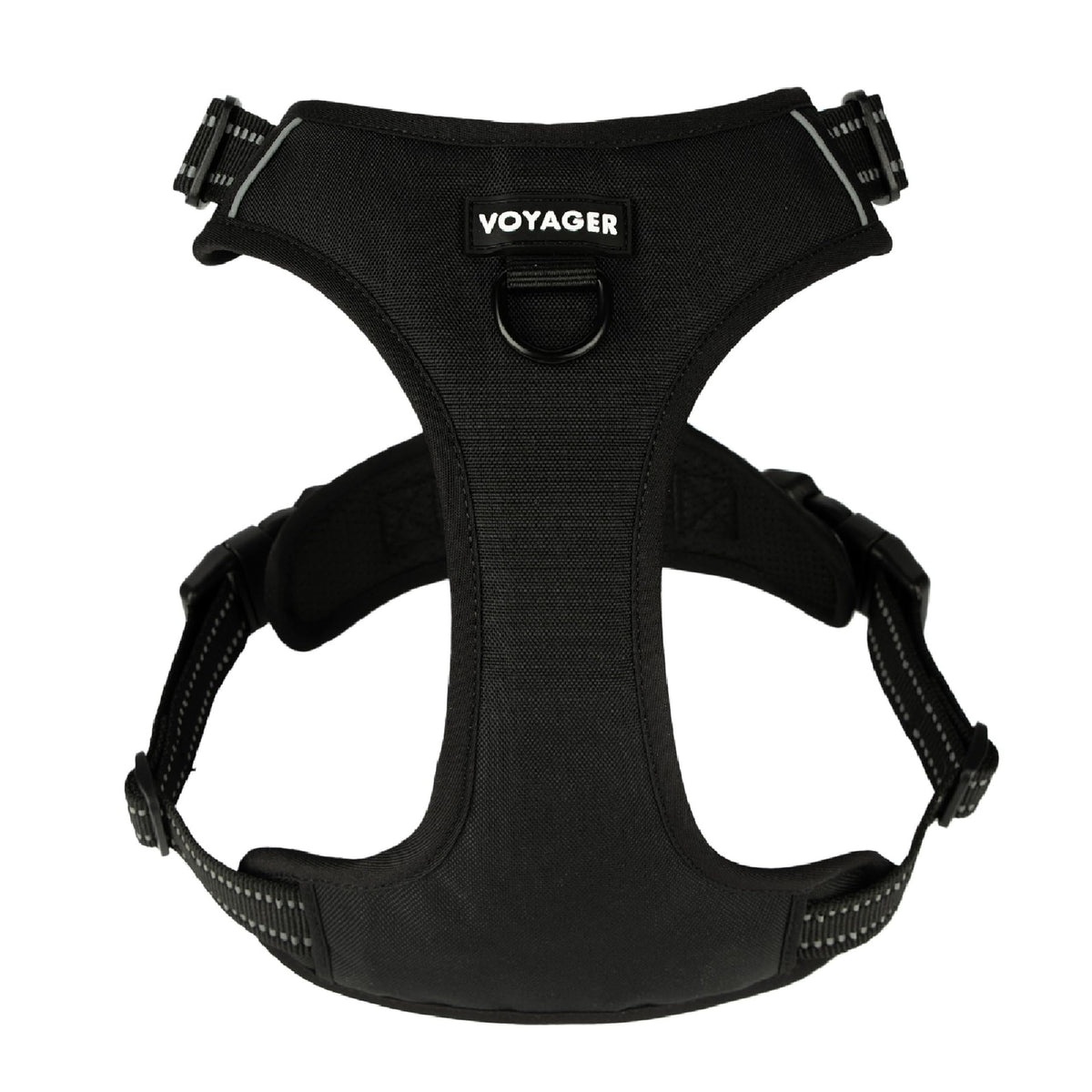 Best Pet Supplies Voyager arnés con correa doble, vista frontal, ideal para caminatas sin tirones