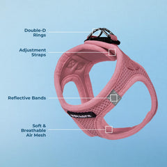 Best Pet Supplies Voyager arnés rosa XL con dos bandas reflectivas para visibilidad