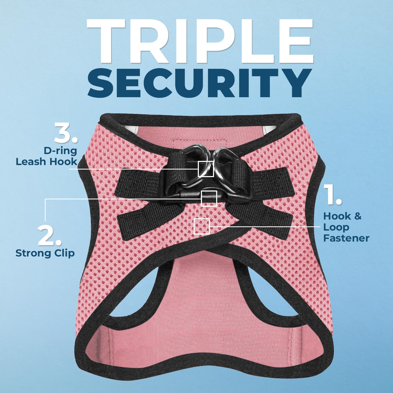 Harnais Voyager Best Pet Supplies en mesh respirant pour des promenades agréables.