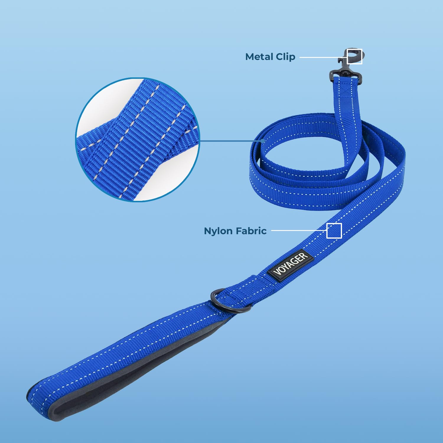 Poignee en neoprene Voyager Best Pet Supplies facilite une prise en main confortable.