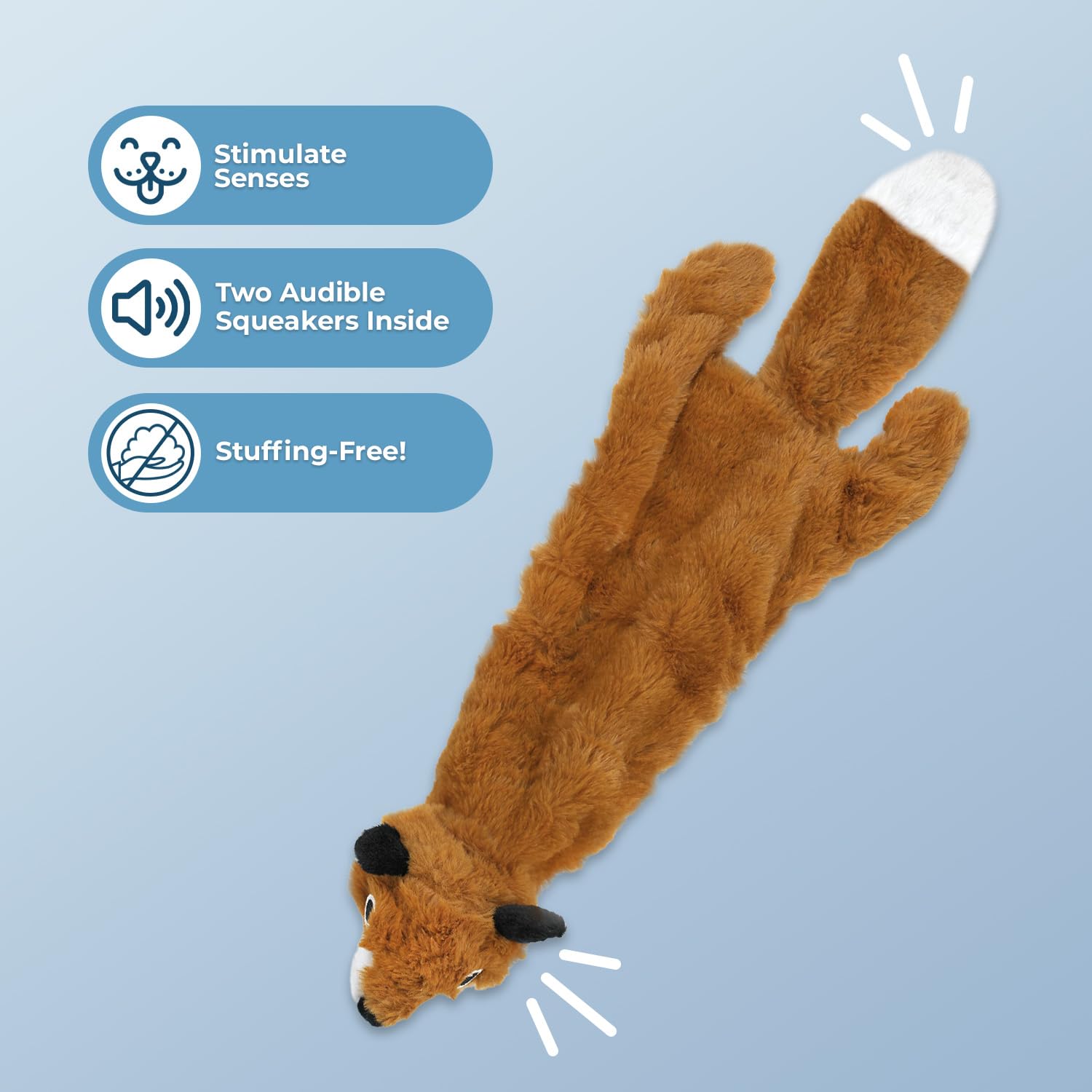 Best Pet Supplies, zorro-diseño con chirrido en la cabeza, estimula el juego.
