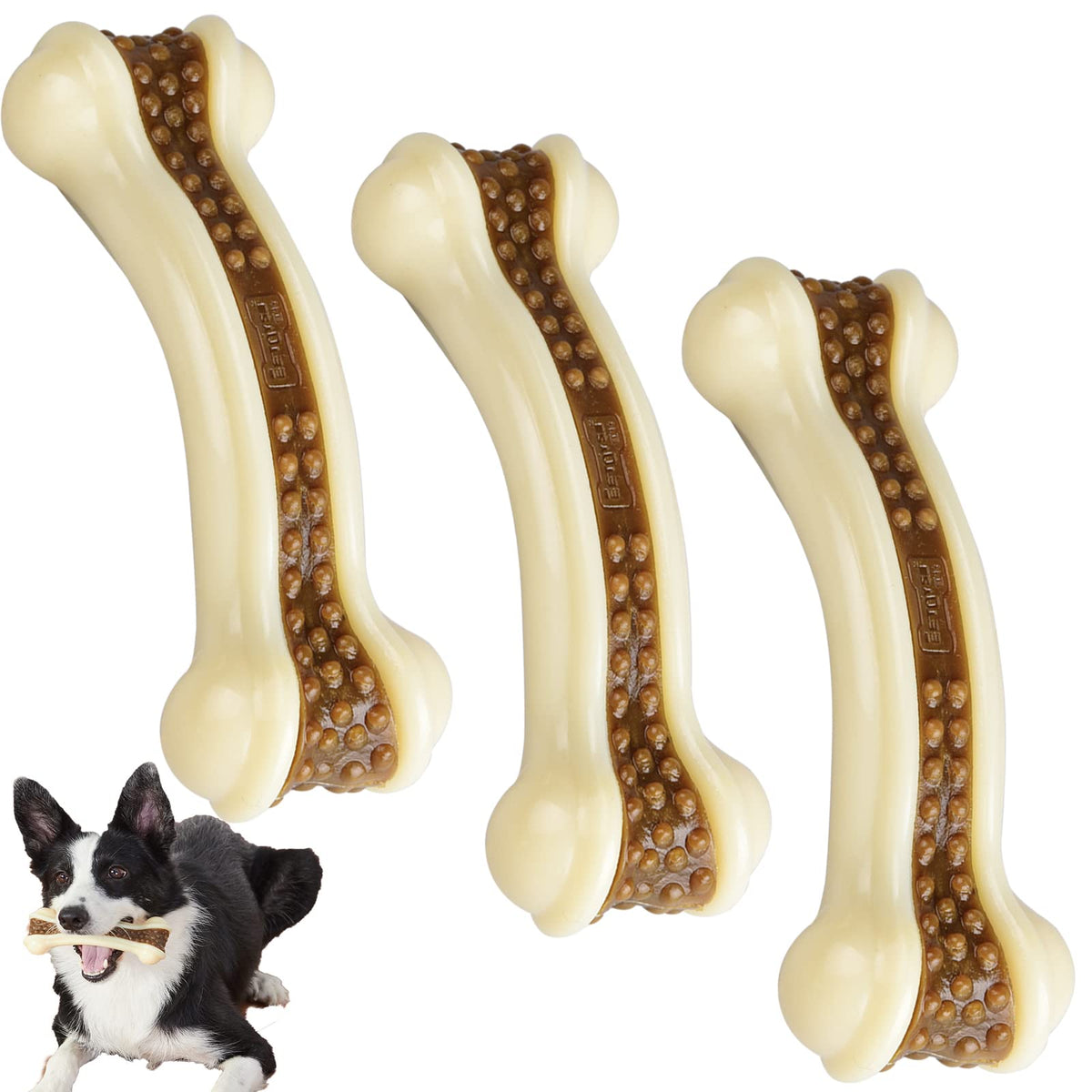 BETTEPROD hueso de nylon con sabor a carne para masticar seguro y duradero.