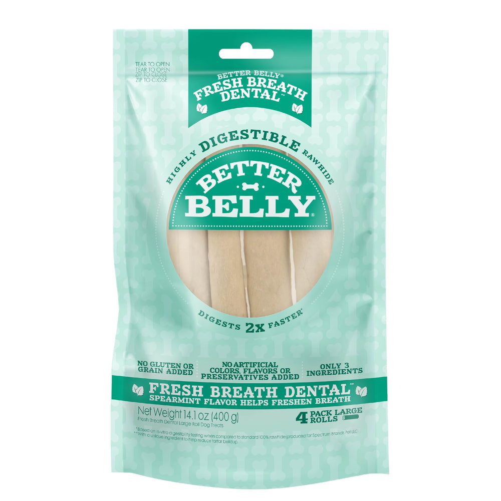 Better Belly aliento fresco dental en rollos grandes para perros.